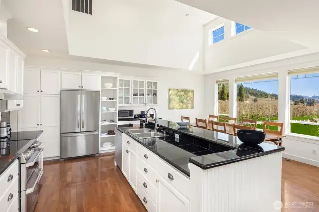 Main Home Kitchen. Natural Light, Vaulted Ceiling