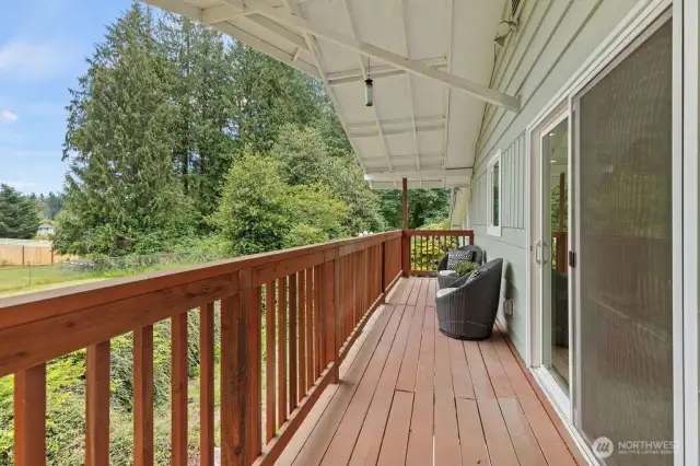 Deck off the back of the house