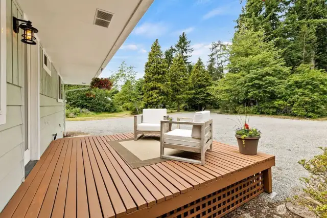 Deck off front of main house.