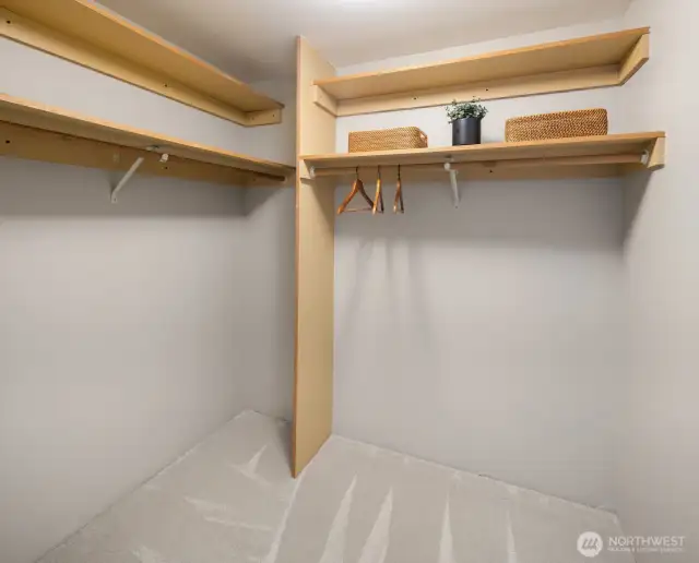 This walk-in closet could be converted into a sleeping area/alcove