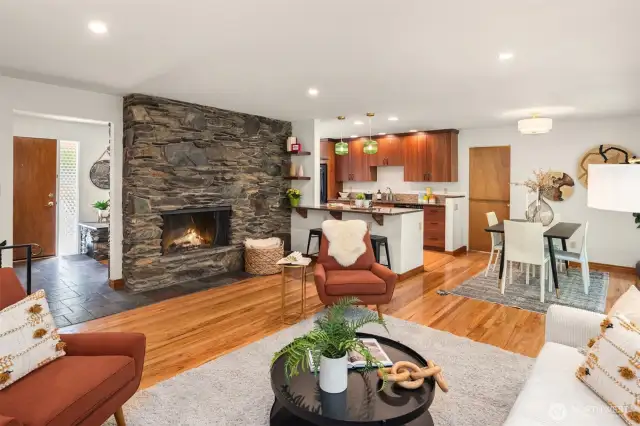 Open to the kitchen