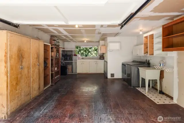 Single car garage with extra space for storage