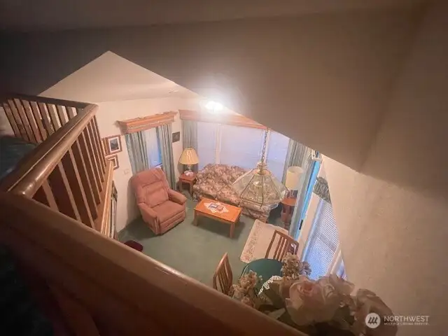 looking down from the loft