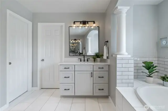 Straight ahead to large Walk-in Closet & private water closet