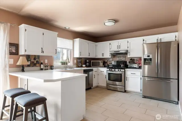 Plenty of cabinets and prep space