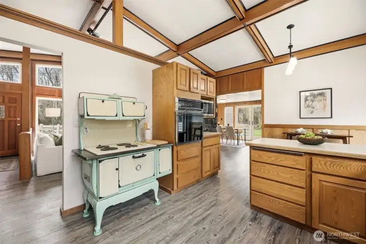 Antique Stove w/ Electric Cooktop