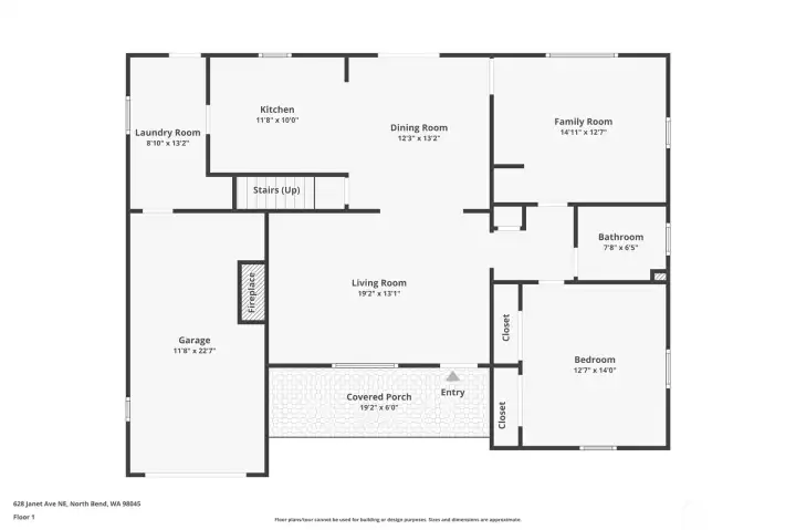 Main floor floor plan highlights the easy flow of the living areas, a spacious main-floor primary bedroom, an extra bonus room perfect as a family room or additional bedroom, and a conveniently located mudroom.