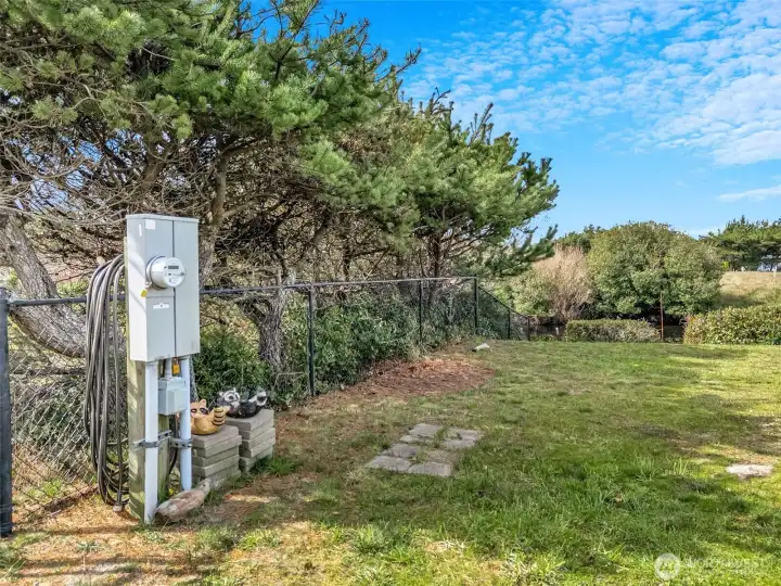 well maintained, water, power, septic on site. Spacious storage shed and fire pit.