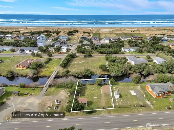 Aerial shot of the lot.