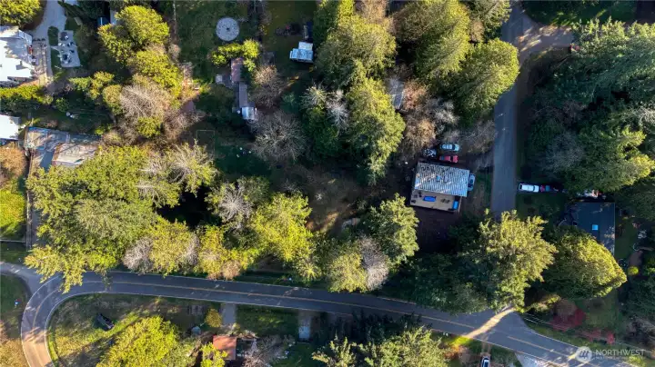 Aerial view of the lot.