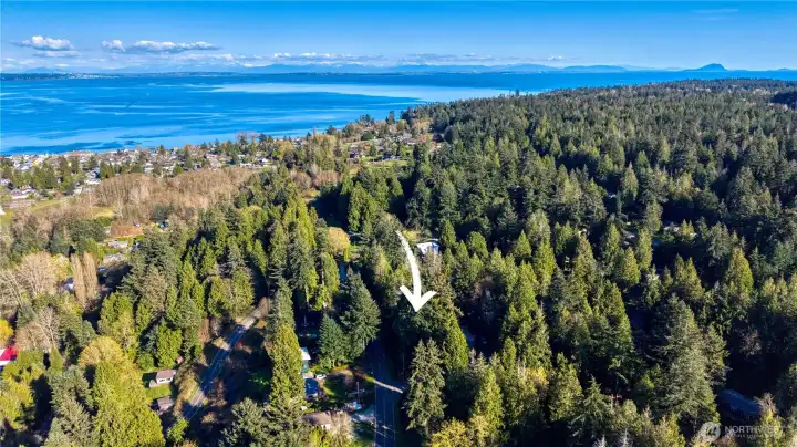 Looking South East you can see Mount Baker off in the distance.