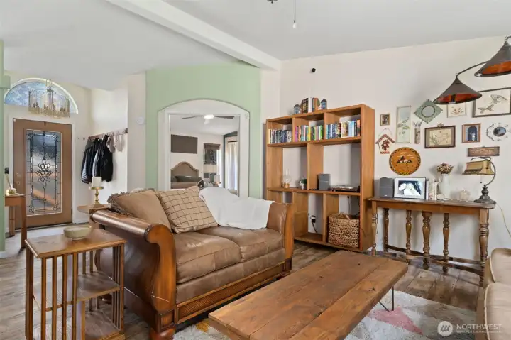 Living Room backs up to the formal entry foyer.