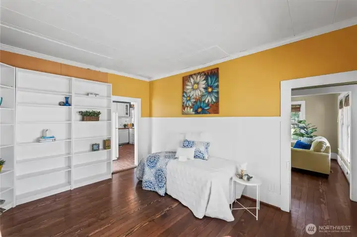 Beautiful room just left of the front door. Would work well as a main floor primary.