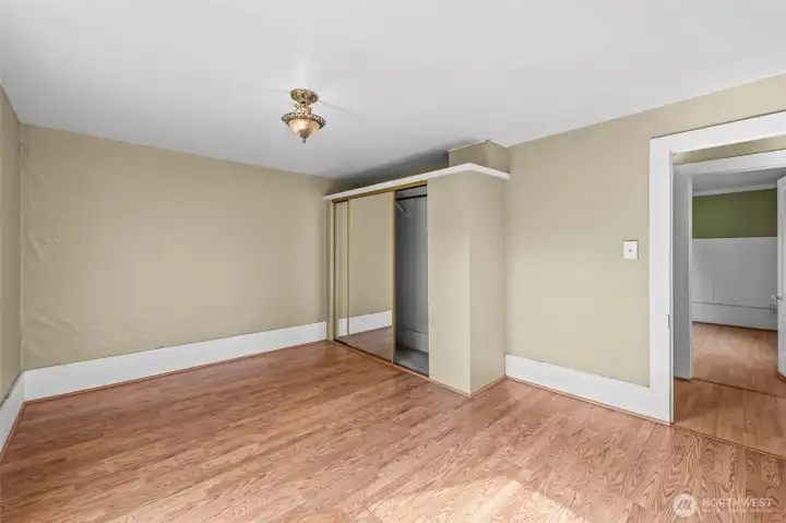 2nd bedroom to the right at the top of the stairs.