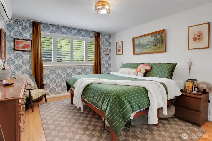 Bedroom 1 with classic shutters and great natural light