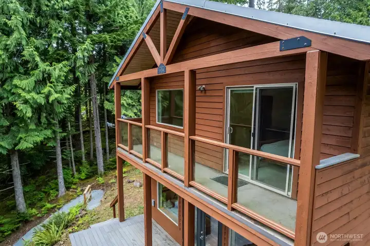 Upper level deck with lake views.