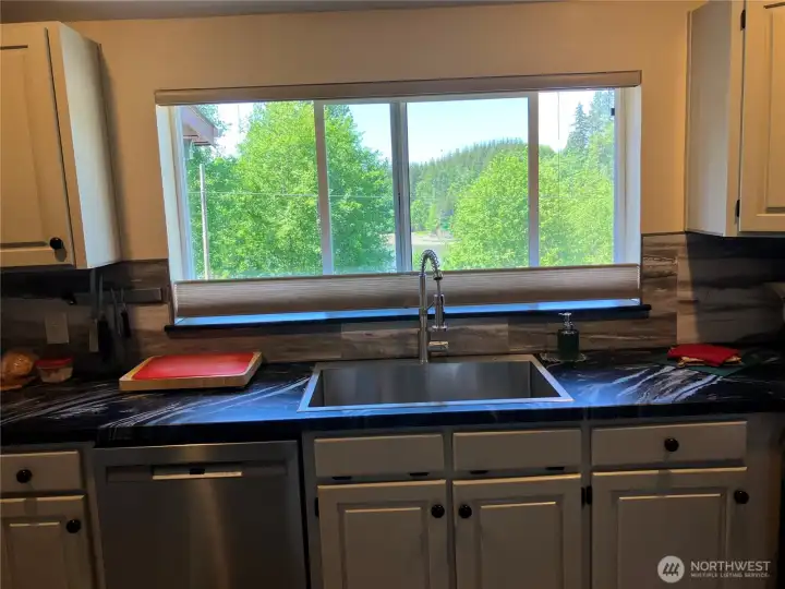 looking back at kitchen window from pantry
