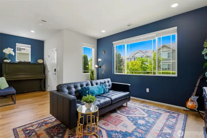 Open living space with views of the community gathering space!
