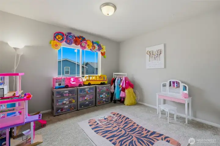 Upstairs bedroom with closet.