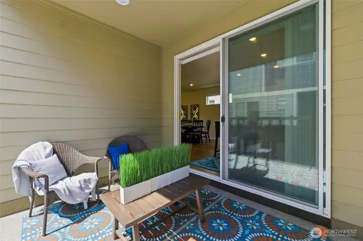 Covered patio, perfect for grilling year round.