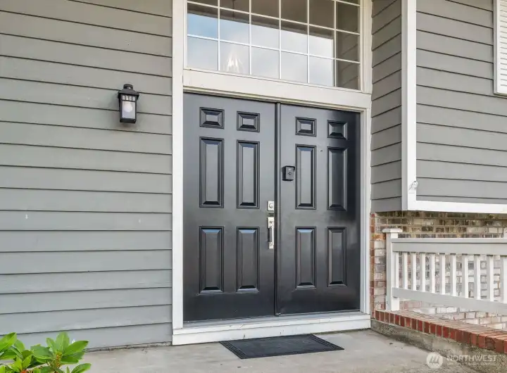 Stately double door entry