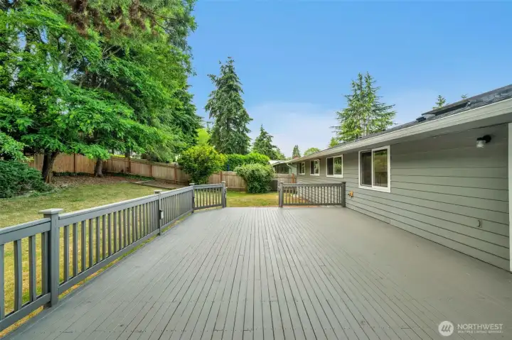 Expansive, entertaining-sized deck perfect for outdoor gatherings and summer BBQs