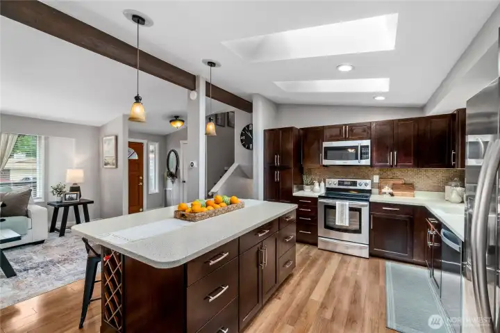 Beautiful exposed beam in the kitchen adds so much character Beautiful exposed beam in the kitchen adds so much character