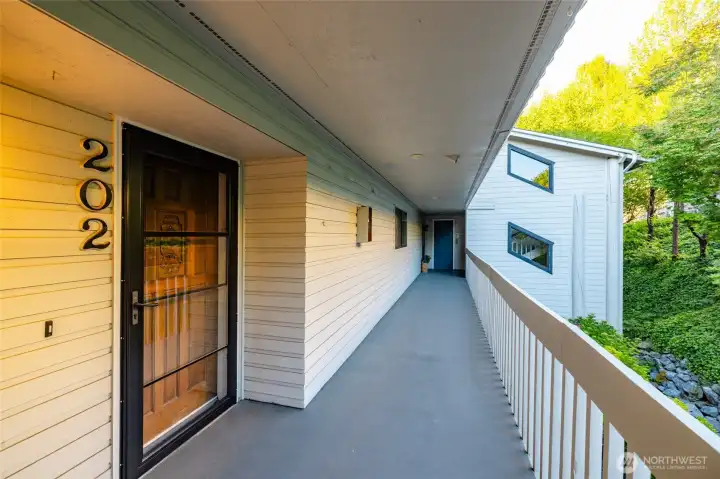 entry with elevator in the background