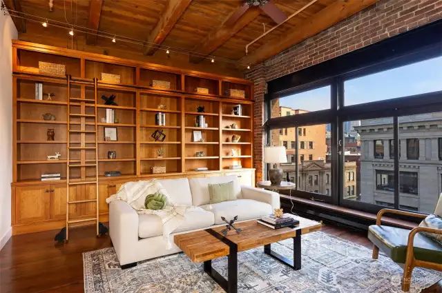 Welcome to this exquisite penthouse at Merrill Place in the heart of Pioneer Square !
