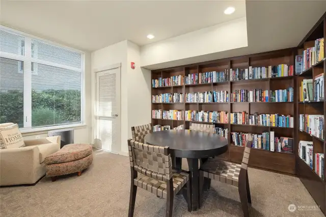 Cozy library with books to borrow