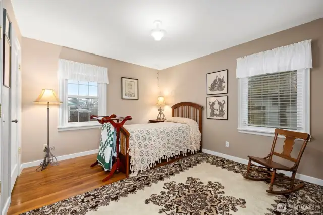 Main floor bedroom could easily fit a queen-size bed