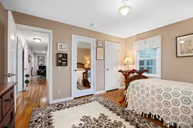 Two closets in the main floor bedroom