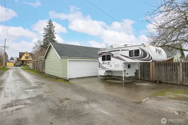 Alley access to garage/shop plus property wired for generator