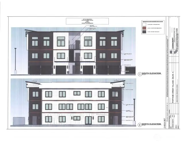 Building A - South & North Elevations