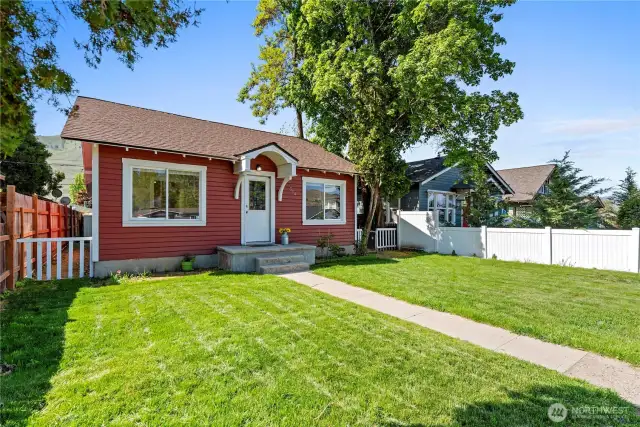 This charming home's roof is just 8 years old