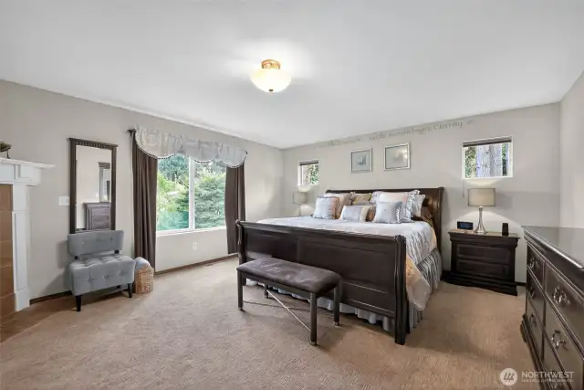 Primary bedroom with gas Fireplace