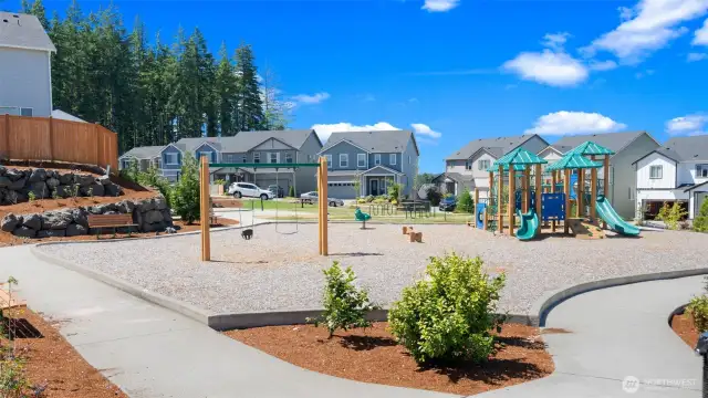 The playground is a kids' paradise with a variety of play options. What a great place to let kids burn off some energy and have fun.