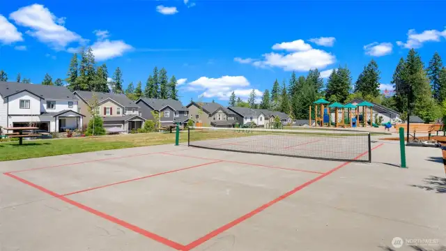 Pickleball, anyone? Right next to the playground, so everyone can get moving. :)