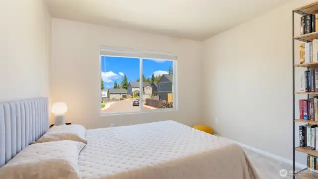 The third bedroom, also facing north, gets lots of natural daylight but not direct sun.