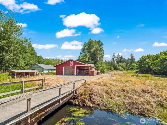 Leach creek and access to the barn