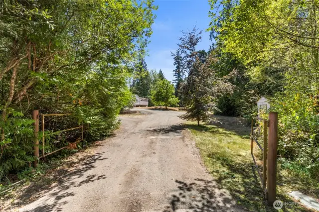 Gated driveway for additional security.