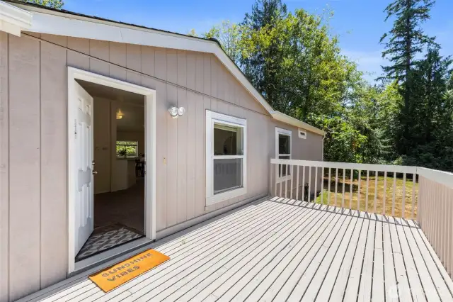 Deck has plenty of space for your outdoor furniture and grill.