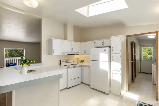 Lots of storage space in the kitchen.