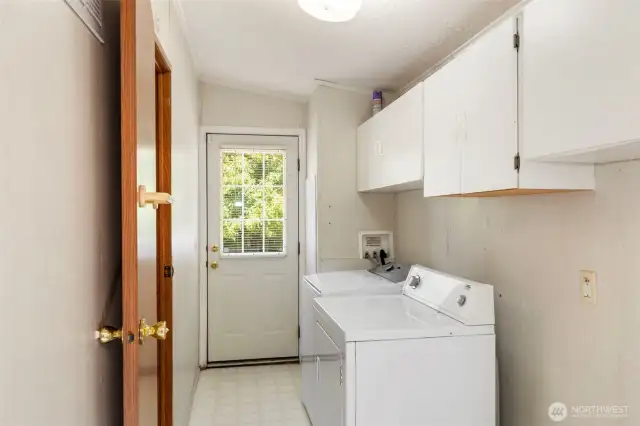 Laundry room off the back door.