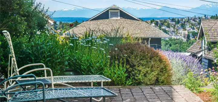 This patio space shows the front part of the sideyard and its private setting with fantastic view.