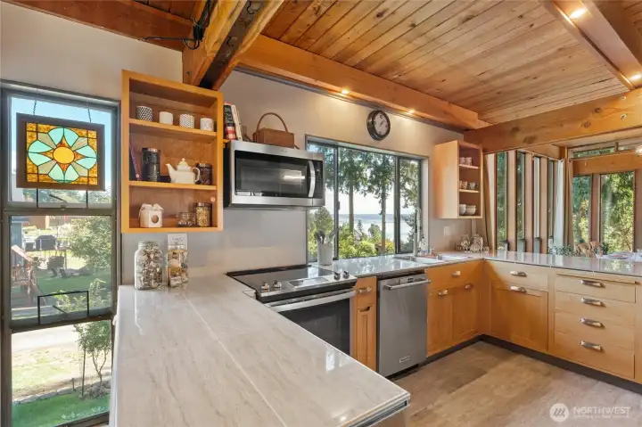 Kitchen is open to entry - Don't miss the mountain view and amazing built in pantry