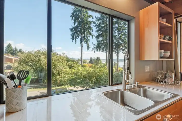 In case you missed it - Mt Rainier view from the kitchen window