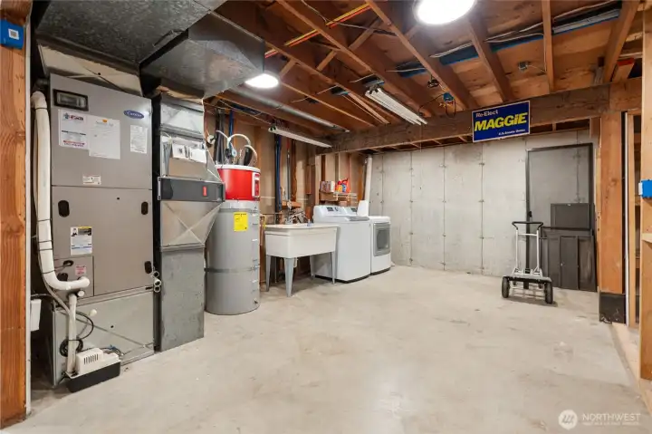 Lower level utility and laundry area - second laundry on main
