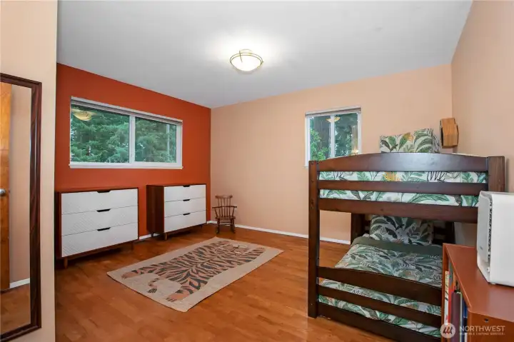 Bedroom #2 with hardwood floors