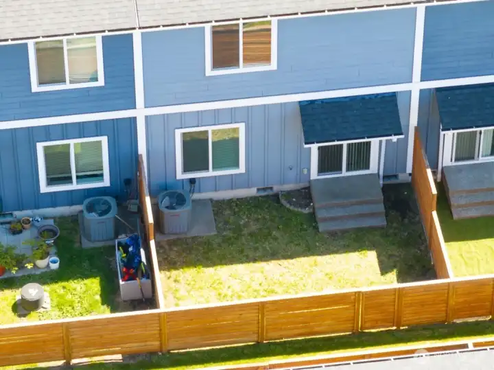 Private fenced area for you in the back.